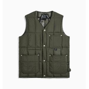 taion-008wzwk-d-olive-zip-up-sleeveless-puffer-with-v-neck-taion-d-olive